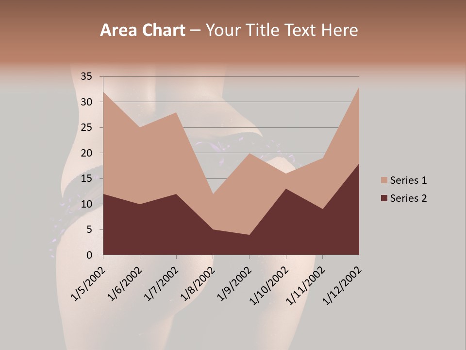 A Woman In A Purple Bikini With Her Butt Exposed PowerPoint Template