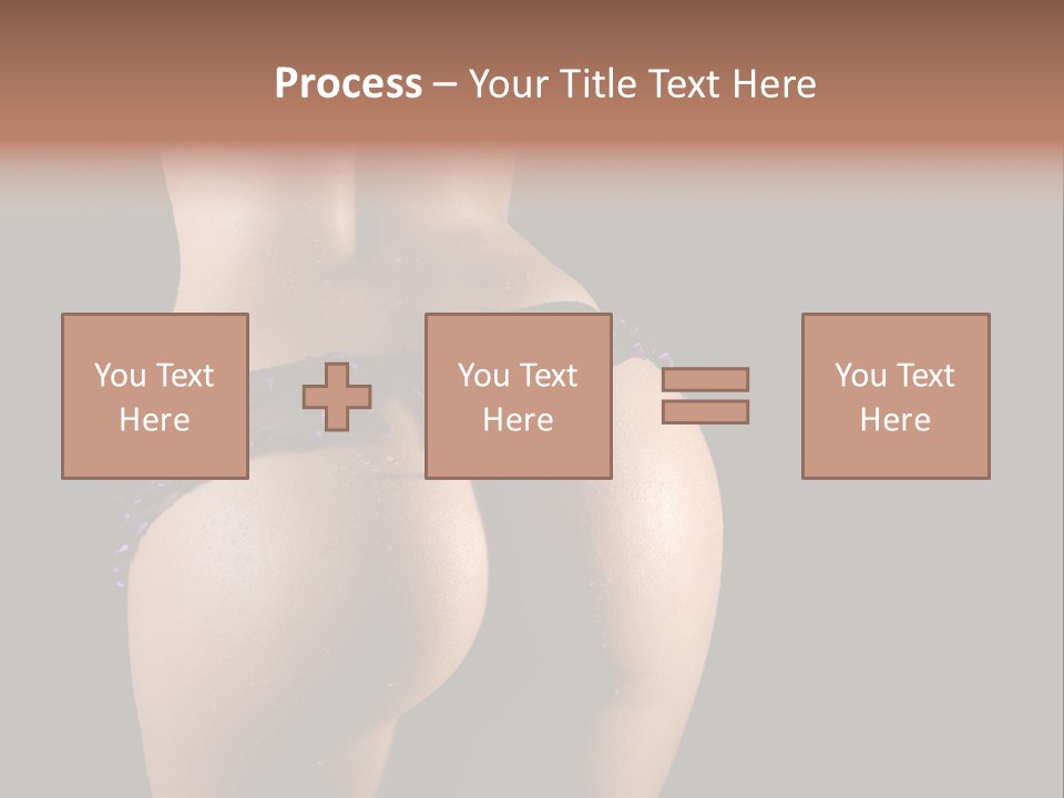 A Woman In A Purple Bikini With Her Butt Exposed PowerPoint Template