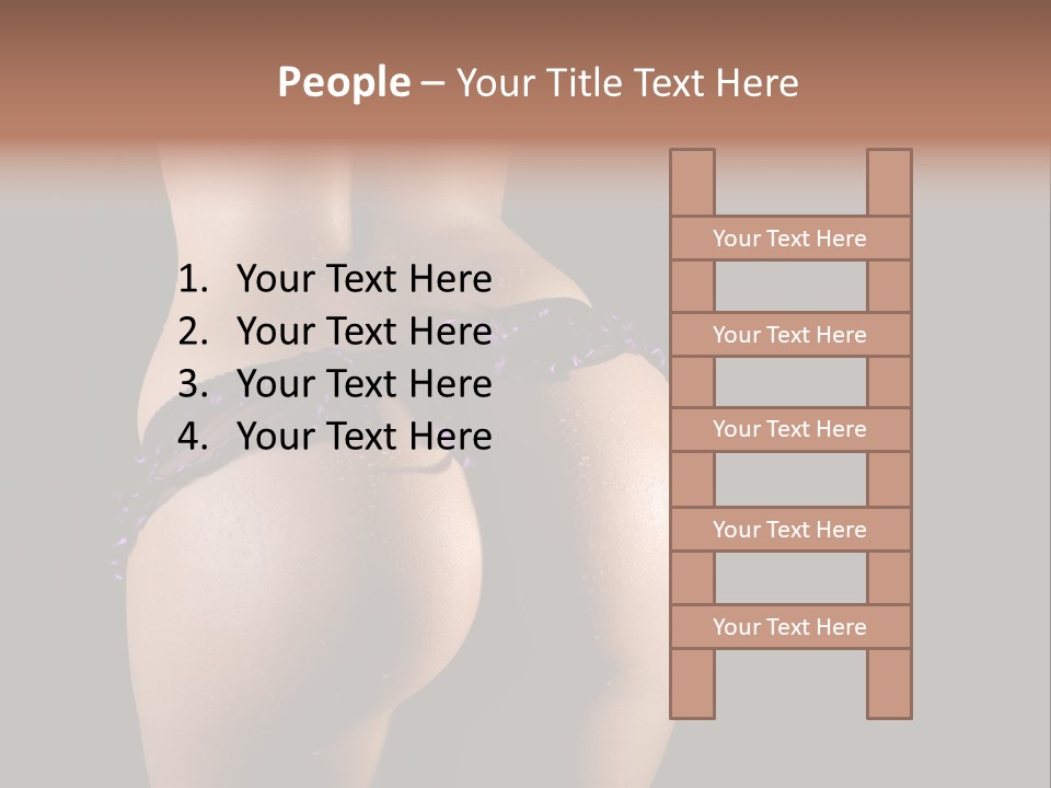 A Woman In A Purple Bikini With Her Butt Exposed PowerPoint Template