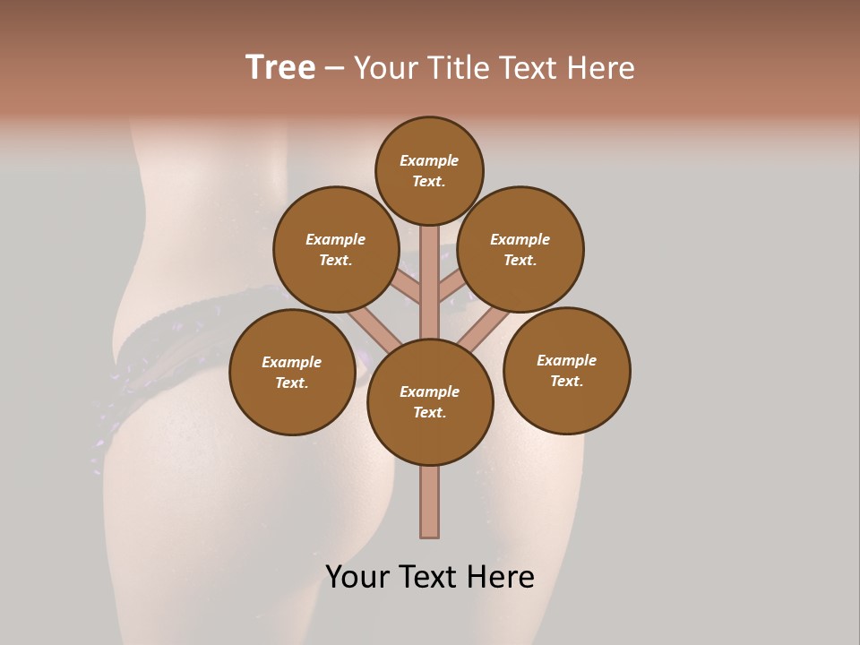 A Woman In A Purple Bikini With Her Butt Exposed PowerPoint Template