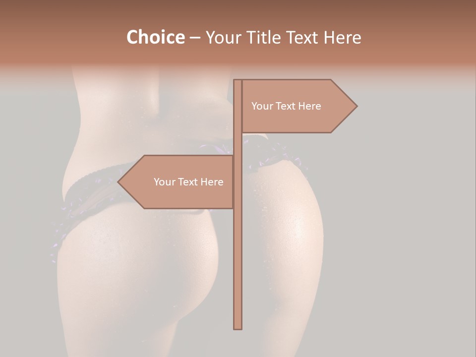 A Woman In A Purple Bikini With Her Butt Exposed PowerPoint Template