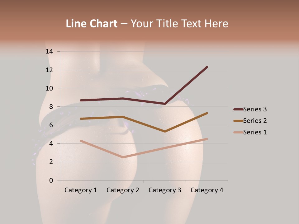 A Woman In A Purple Bikini With Her Butt Exposed PowerPoint Template