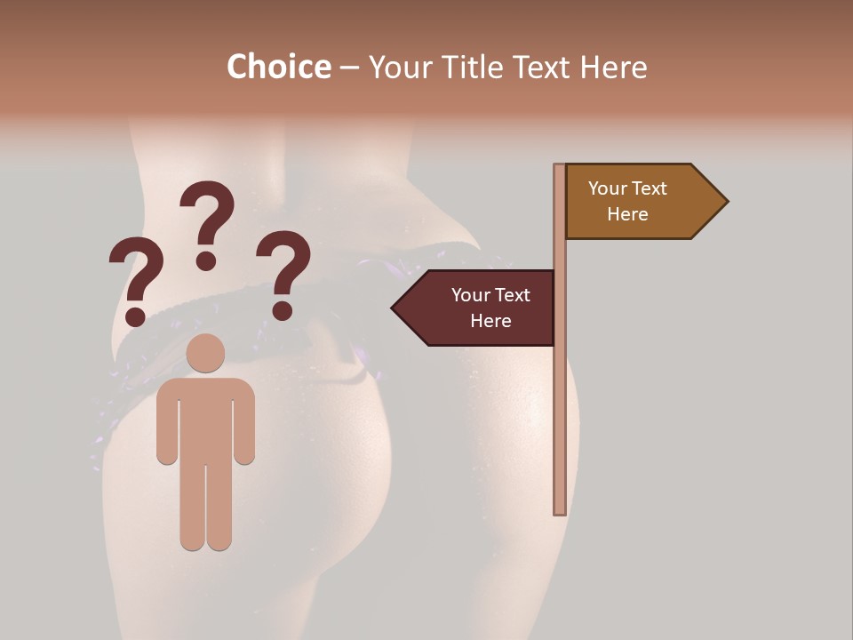 A Woman In A Purple Bikini With Her Butt Exposed PowerPoint Template
