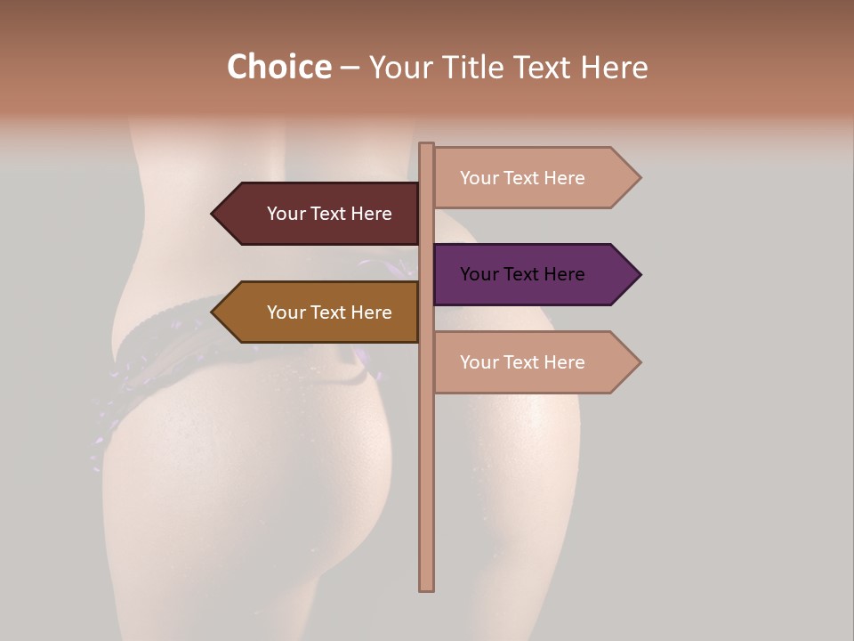 A Woman In A Purple Bikini With Her Butt Exposed PowerPoint Template