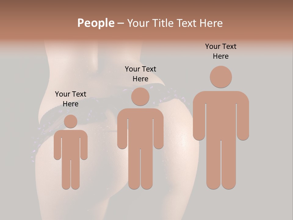 A Woman In A Purple Bikini With Her Butt Exposed PowerPoint Template