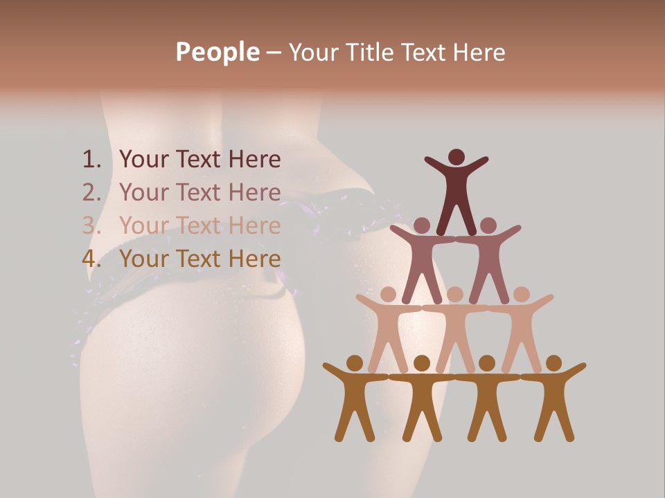 A Woman In A Purple Bikini With Her Butt Exposed PowerPoint Template