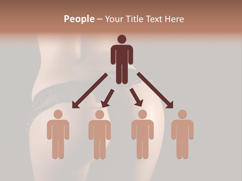 A Woman In A Purple Bikini With Her Butt Exposed PowerPoint Template