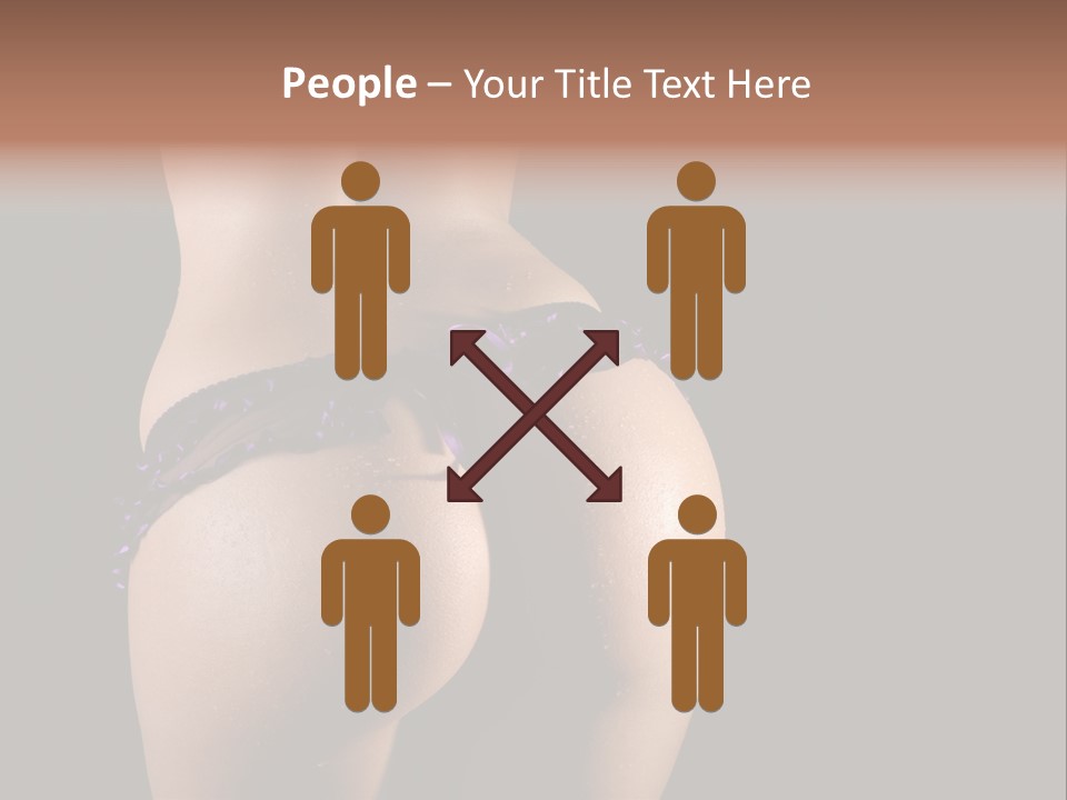 A Woman In A Purple Bikini With Her Butt Exposed PowerPoint Template
