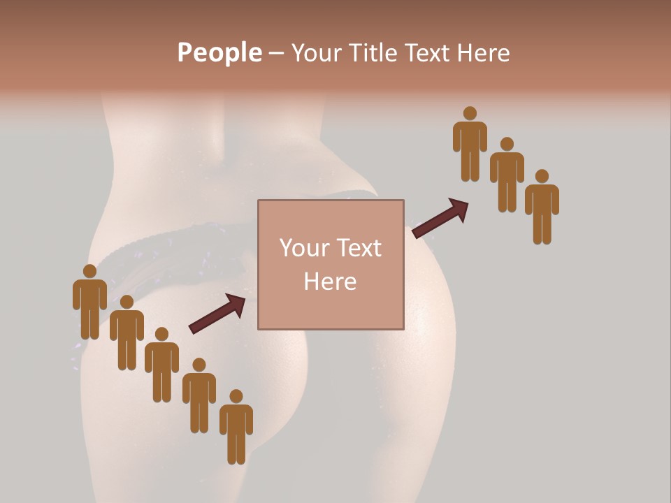 A Woman In A Purple Bikini With Her Butt Exposed PowerPoint Template