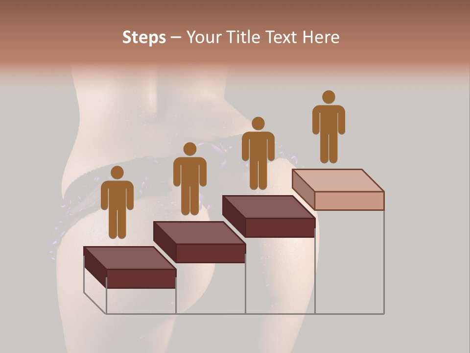 A Woman In A Purple Bikini With Her Butt Exposed PowerPoint Template