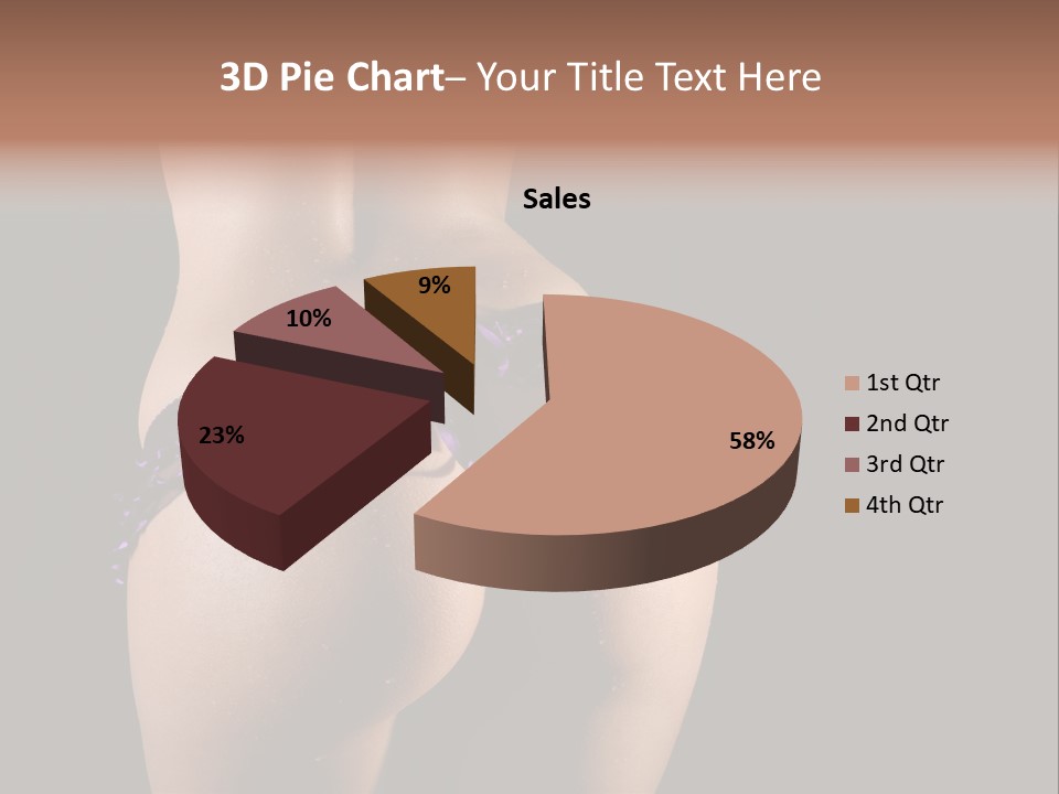 A Woman In A Purple Bikini With Her Butt Exposed PowerPoint Template