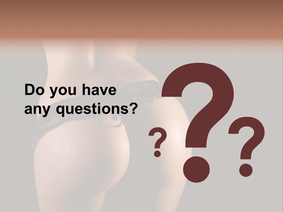 A Woman In A Purple Bikini With Her Butt Exposed PowerPoint Template