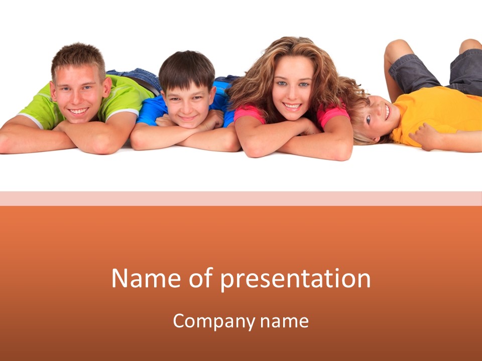 People Row White PowerPoint Template