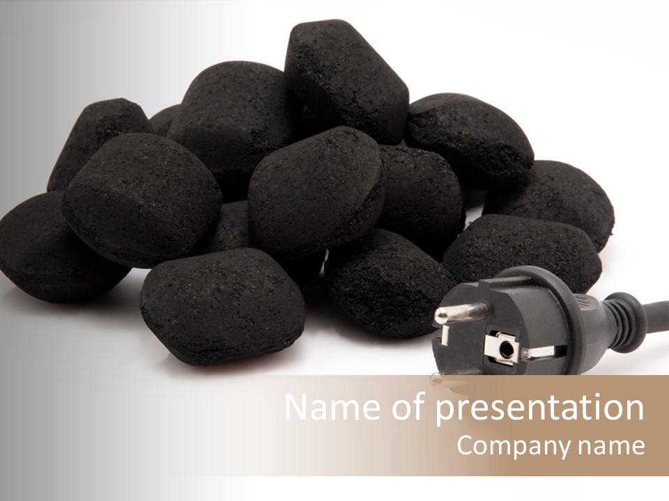 Hard Coal Fire Place Fire PowerPoint Template