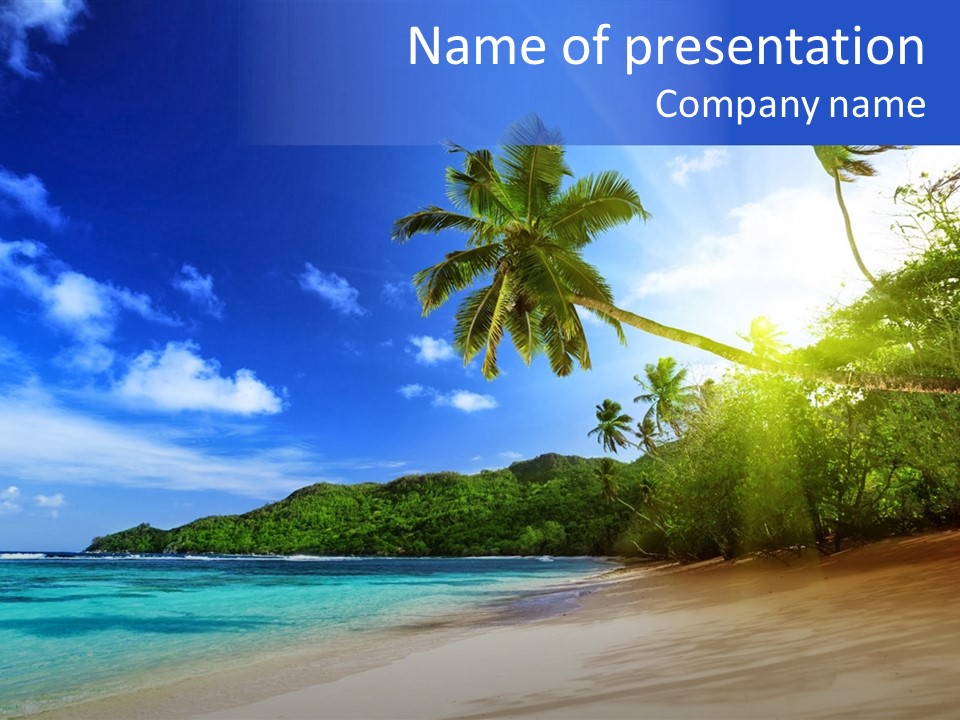 Lagoon Sand Paradise PowerPoint Template