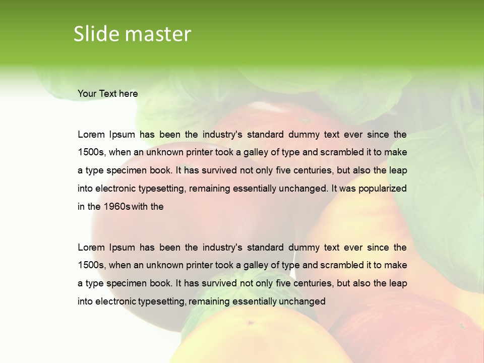 Vegetarian Basil Leaves Freshness PowerPoint Template