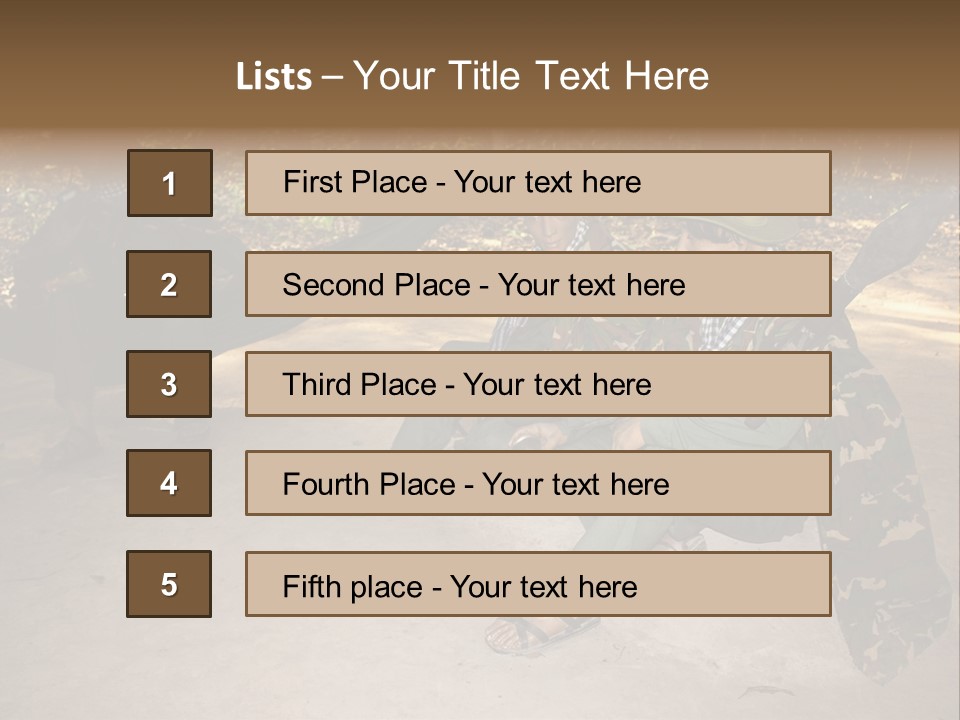Design Army Object PowerPoint Template