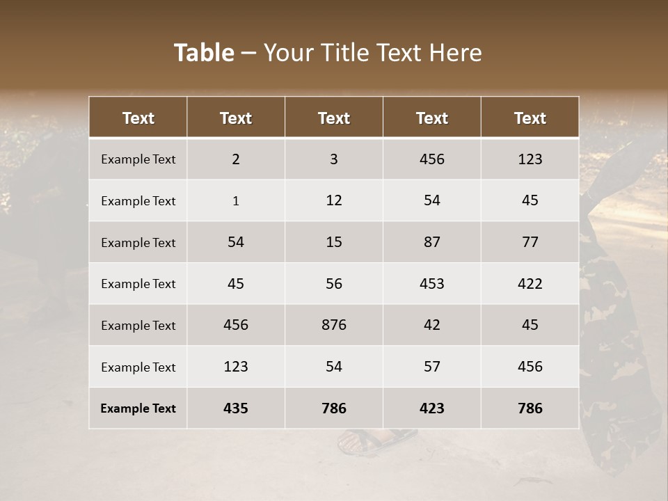 Design Army Object PowerPoint Template