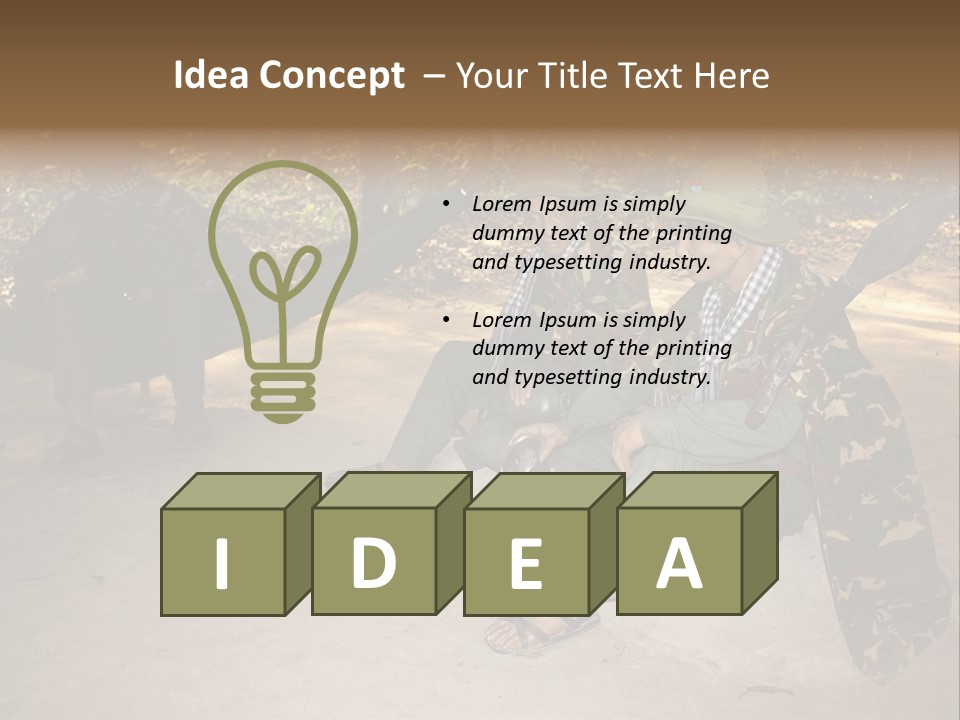Design Army Object PowerPoint Template