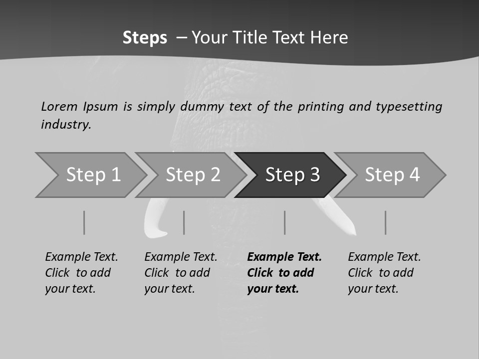 Dark Background Huge Elephant PowerPoint Template