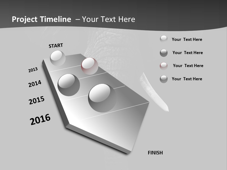 Dark Background Huge Elephant PowerPoint Template