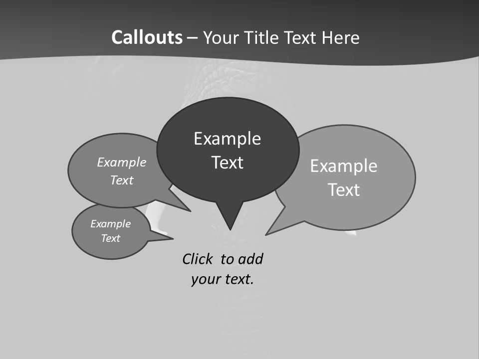 Dark Background Huge Elephant PowerPoint Template