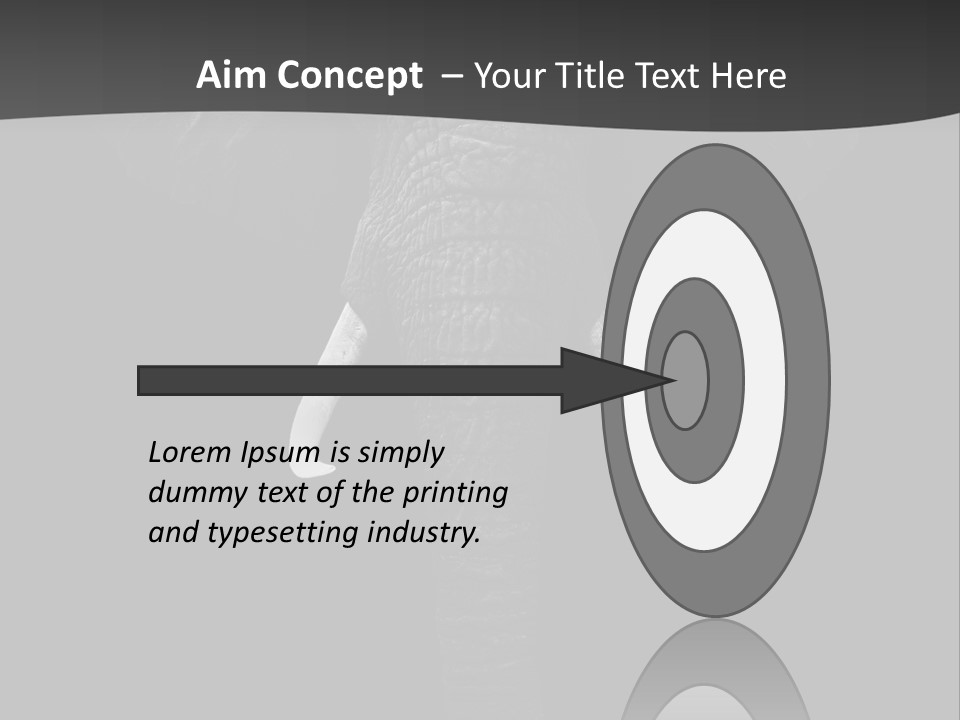 Dark Background Huge Elephant PowerPoint Template