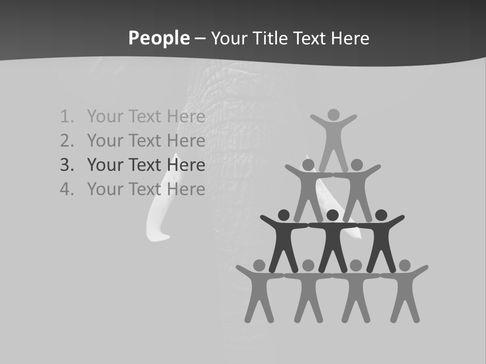 Dark Background Huge Elephant PowerPoint Template