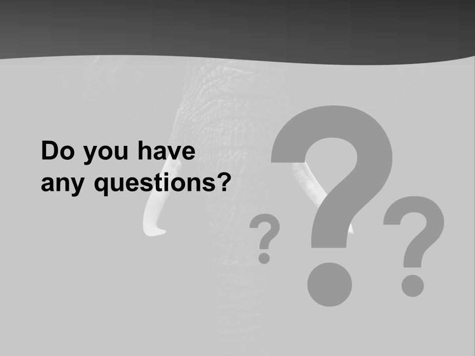 Dark Background Huge Elephant PowerPoint Template