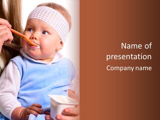 Young Woman Food Dinner PowerPoint Template