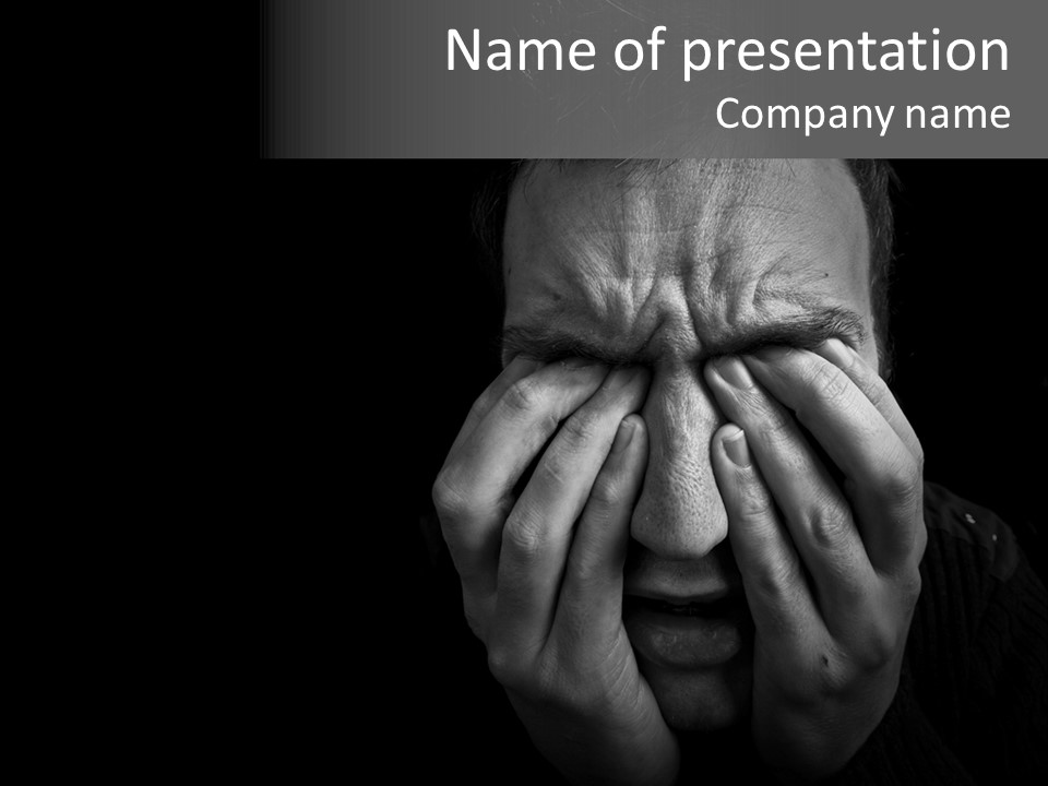 Face Black Unhappy PowerPoint Template