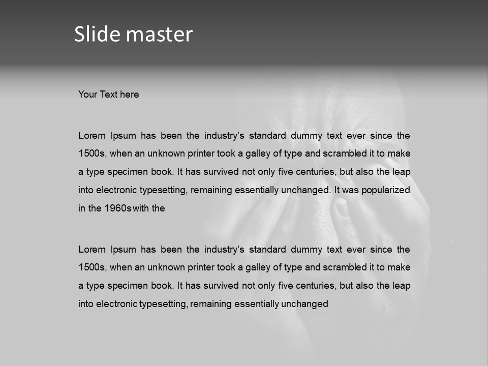 Face Black Unhappy PowerPoint Template