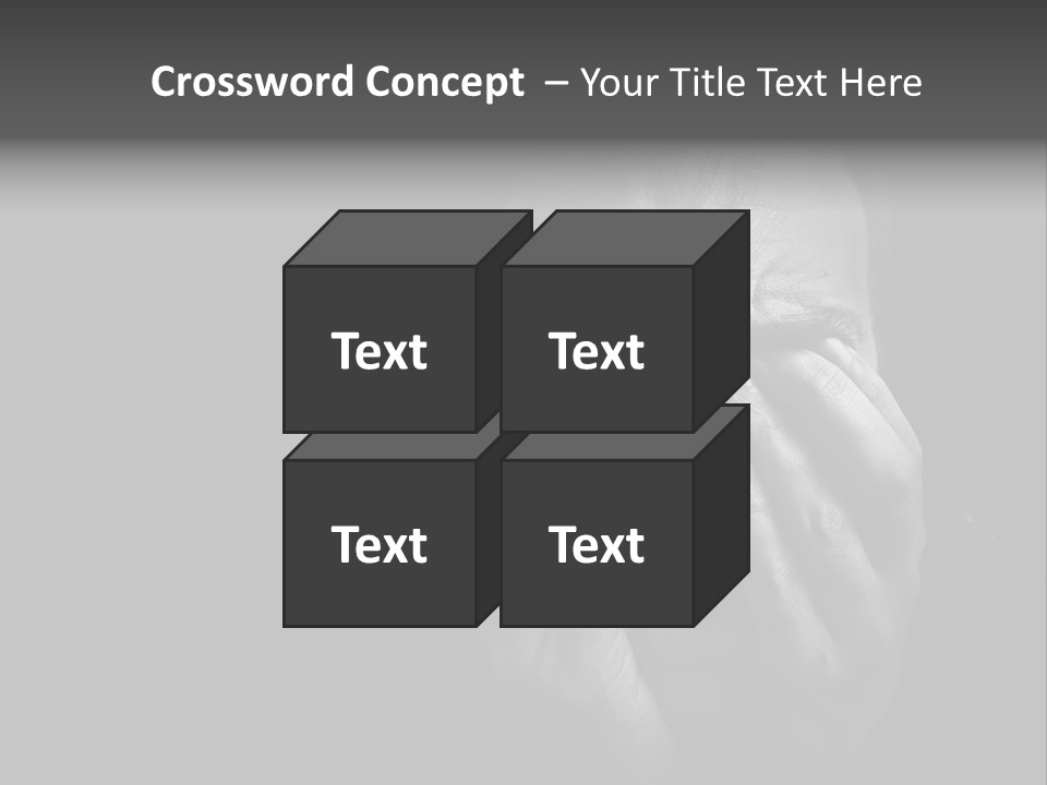 Face Black Unhappy PowerPoint Template