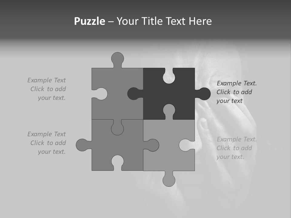 Face Black Unhappy PowerPoint Template