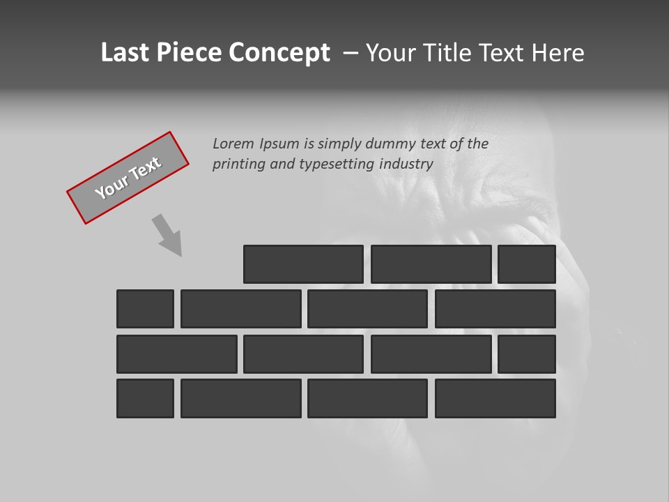 Face Black Unhappy PowerPoint Template