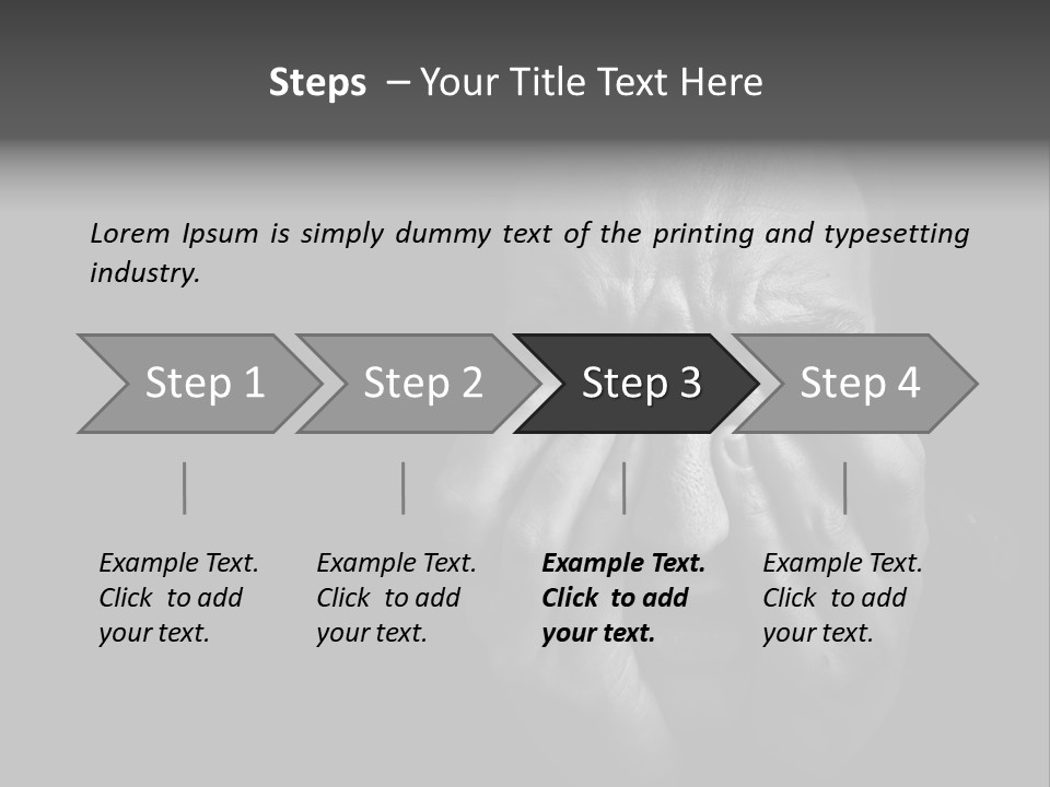 Face Black Unhappy PowerPoint Template
