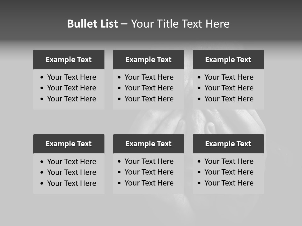 Face Black Unhappy PowerPoint Template