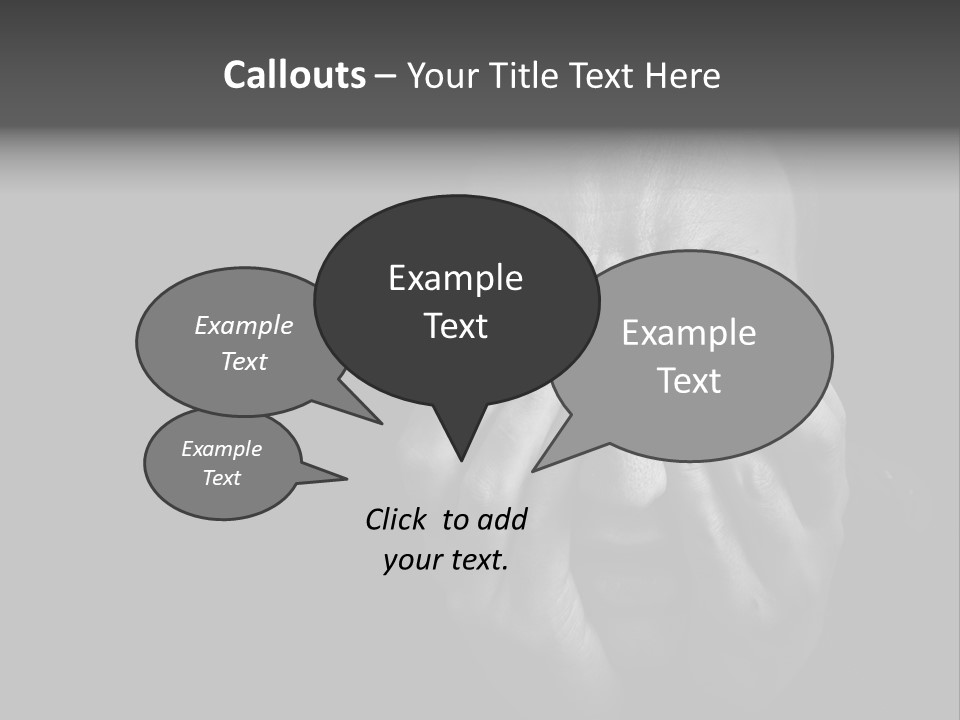 Face Black Unhappy PowerPoint Template