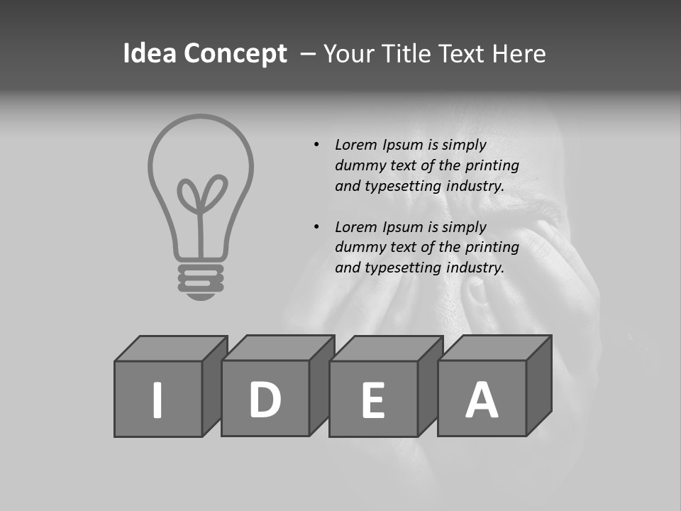 Face Black Unhappy PowerPoint Template