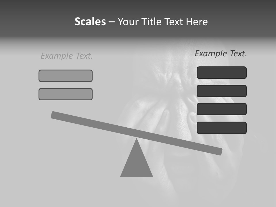 Face Black Unhappy PowerPoint Template