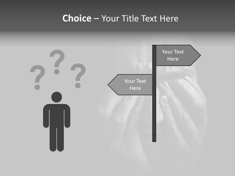 Face Black Unhappy PowerPoint Template