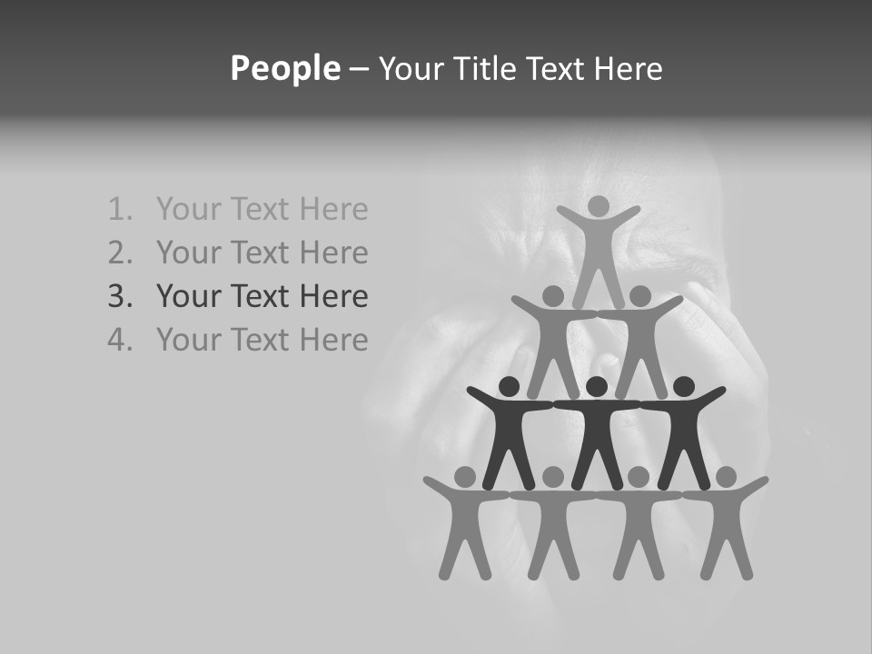 Face Black Unhappy PowerPoint Template