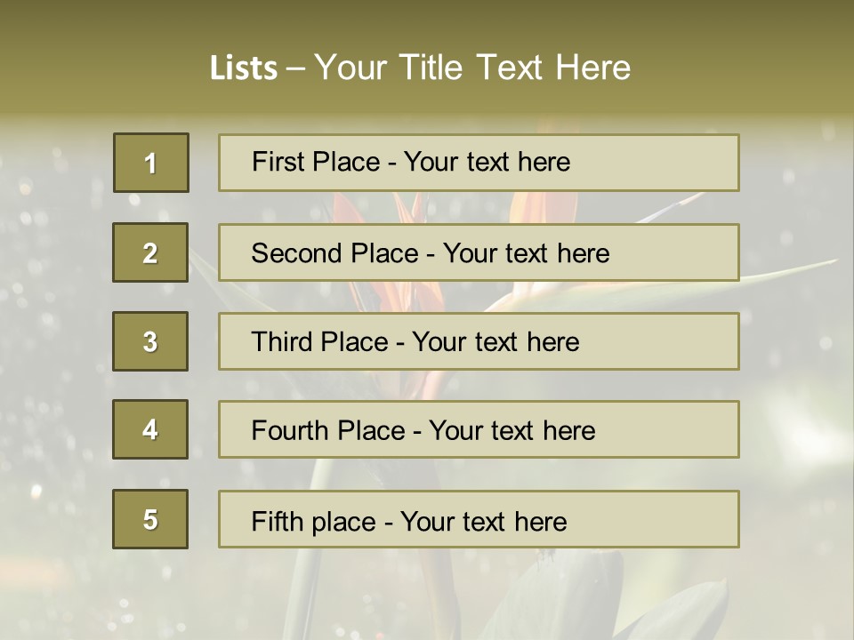 Intense Paradise Drops PowerPoint Template