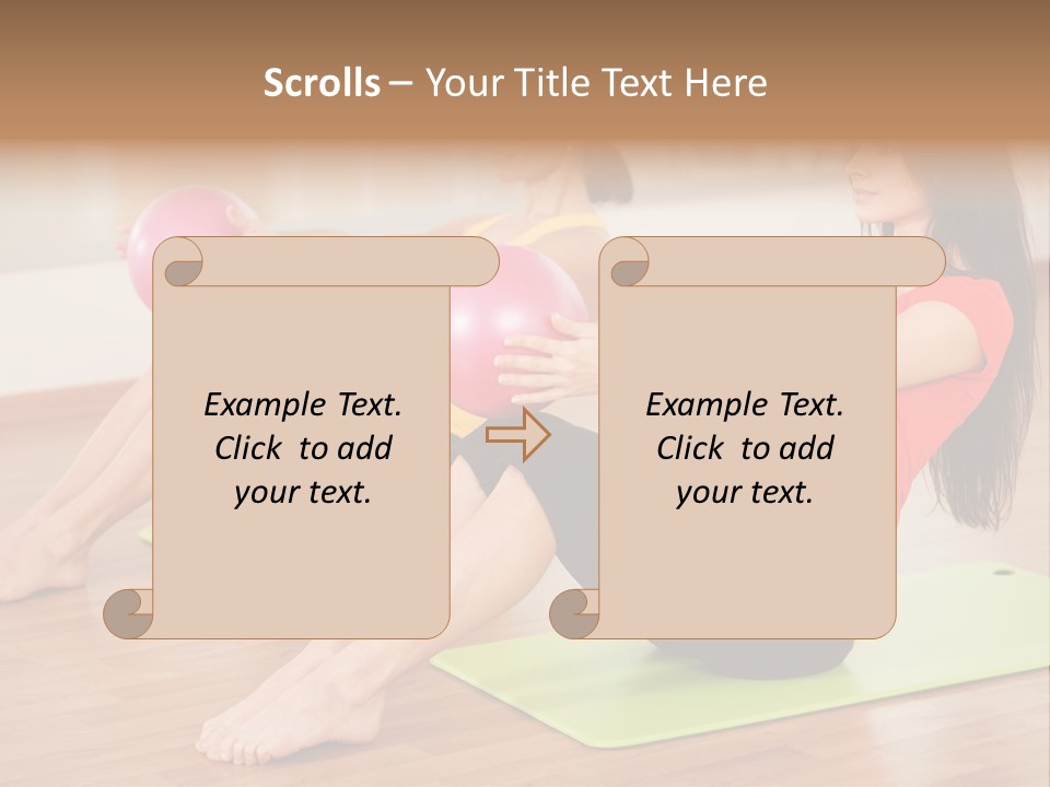 A Couple Of Women Sitting On Top Of Yoga Mats PowerPoint Template