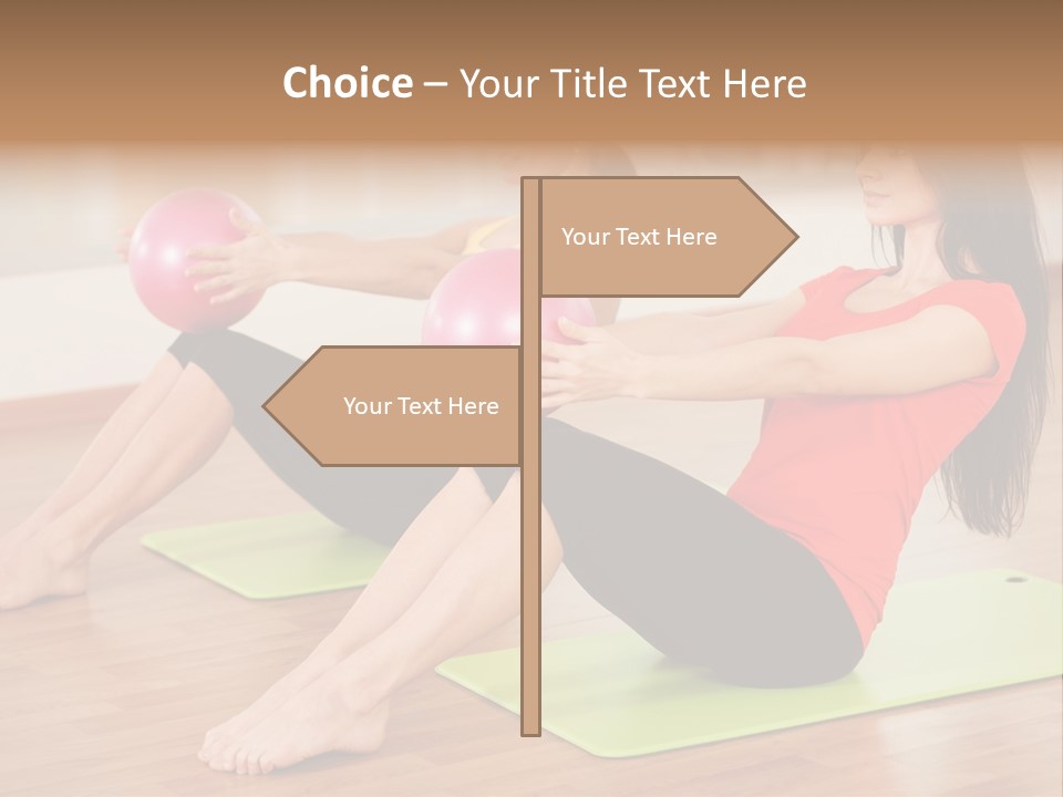 A Couple Of Women Sitting On Top Of Yoga Mats PowerPoint Template