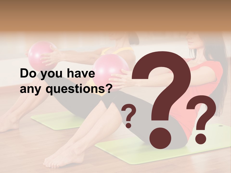 A Couple Of Women Sitting On Top Of Yoga Mats PowerPoint Template