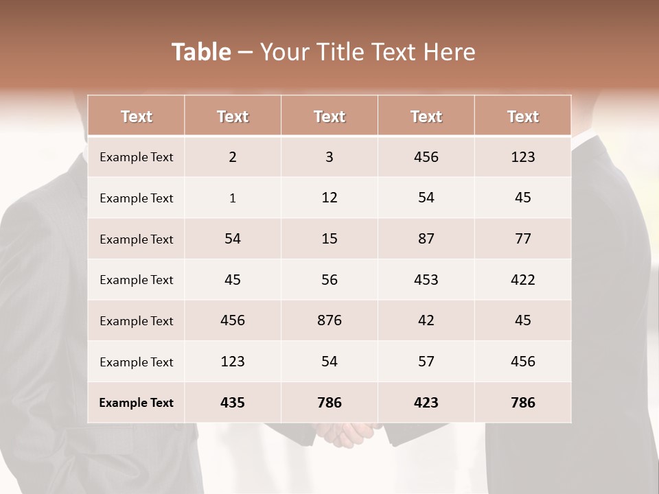 Two Men Shaking Hands In Front Of A Group Of People PowerPoint Template