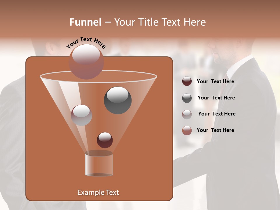 Two Men Shaking Hands In Front Of A Group Of People PowerPoint Template