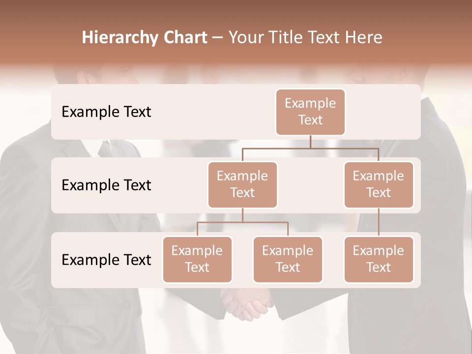 Two Men Shaking Hands In Front Of A Group Of People PowerPoint Template