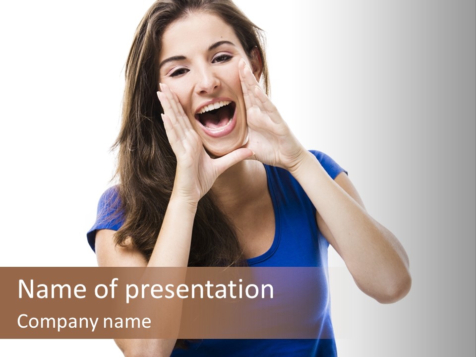 Ask Gesturing Expression PowerPoint Template